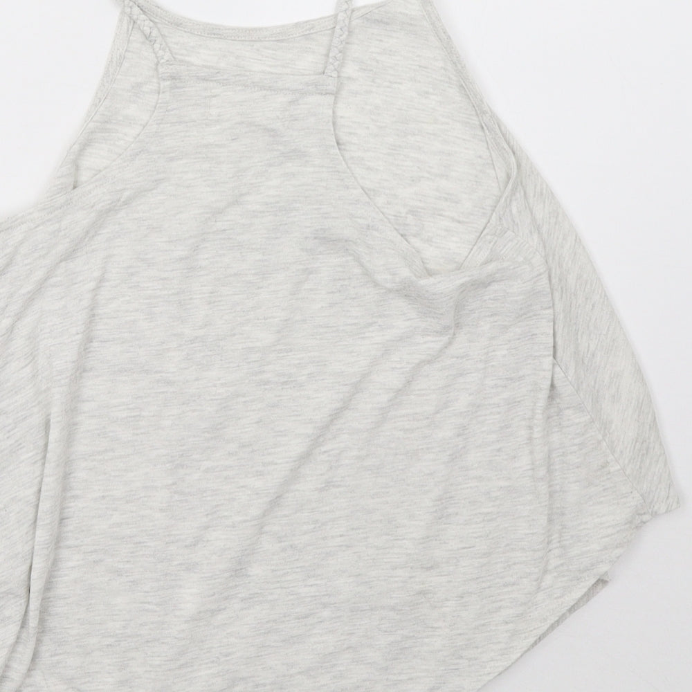Brand and care label for H&M girls’ grey basic t-shirt, size 10, years