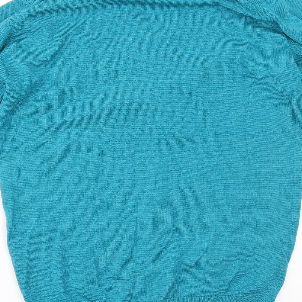 EWM Womens Blue Basic Blouse Size S