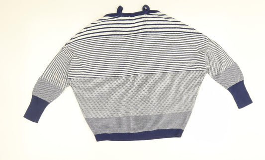 George Womens Blue Striped Pullover Jumper Size 10