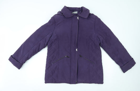 Womens UK Size 12 First avenue Purple Quilted Coat