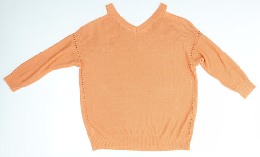 INTUITION Womens Orange Pullover Jumper Size 16