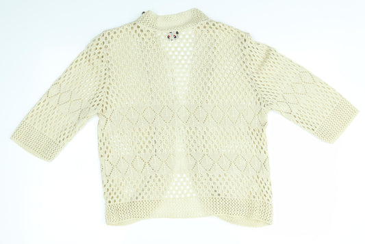 KNITT Womens Beige Cardigan Jumper Size M