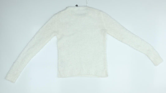 Womens UK Size XS H&M White Pullover Jumper