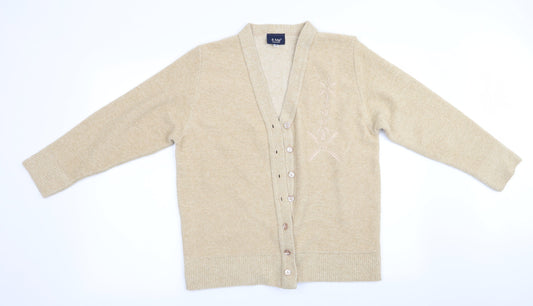 Womens UK Size S 4 Me Beige Cardigan Jumper