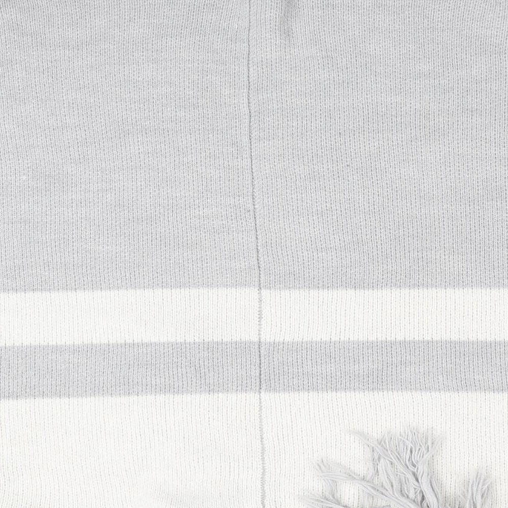 Red Herring Womens Grey Striped Overcoat Poncho Size M