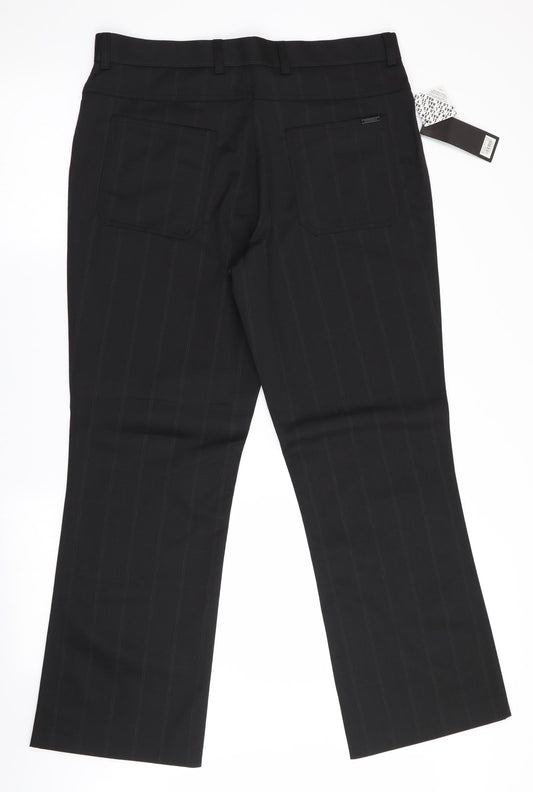 Buron Mens Black Check Trousers Size 34 in L29 in