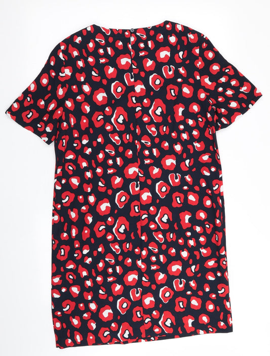 Marks and Spencer Womens Red Animal Print Shift Size 10