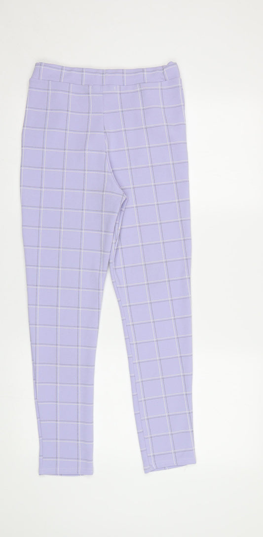 I SAW IT FIRST Womens Purple Check Trousers Size 8 L26 in