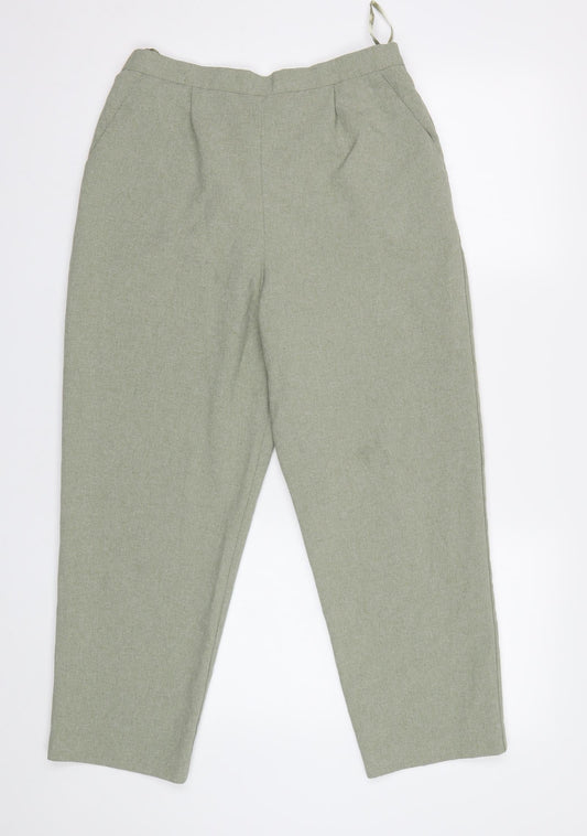 Womens UK Size 14 Classic Regular Fit Green Trousers