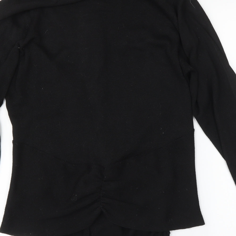 B&W Womens Black Cardigan Jumper Size M