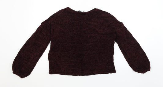 New Look Girls Purple Pullover Jumper Size 14-15 Years