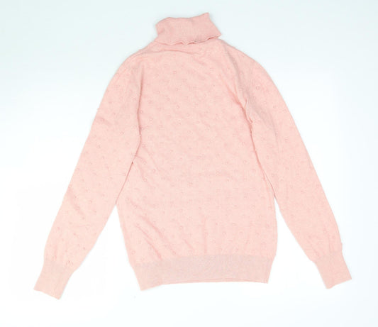 CC Womens Pink Polka Dot Knit Pullover Jumper Size S - Textured Polka Dot