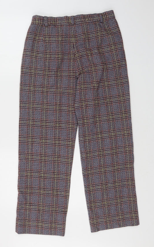 constance wood Womens Multicoloured Check Dress Pants Trousers Size 12 L26 in