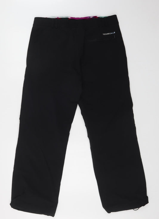 technicals Womens Black Trousers Size 16 L29 in
