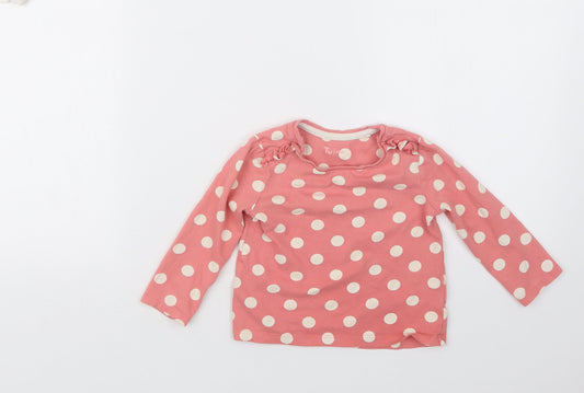 TU Girls Pink Polka Dot Basic T-Shirt Size 12-18 Months