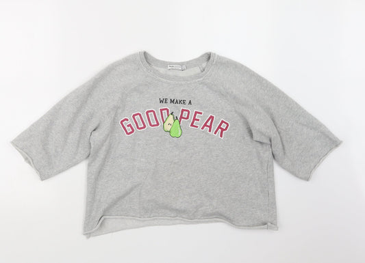 Womens UK Size S Bershka Grey Pullover Jumper