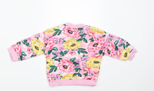Nutmeg Girls Pink Floral Pullover Jumper Size 0-3 Months