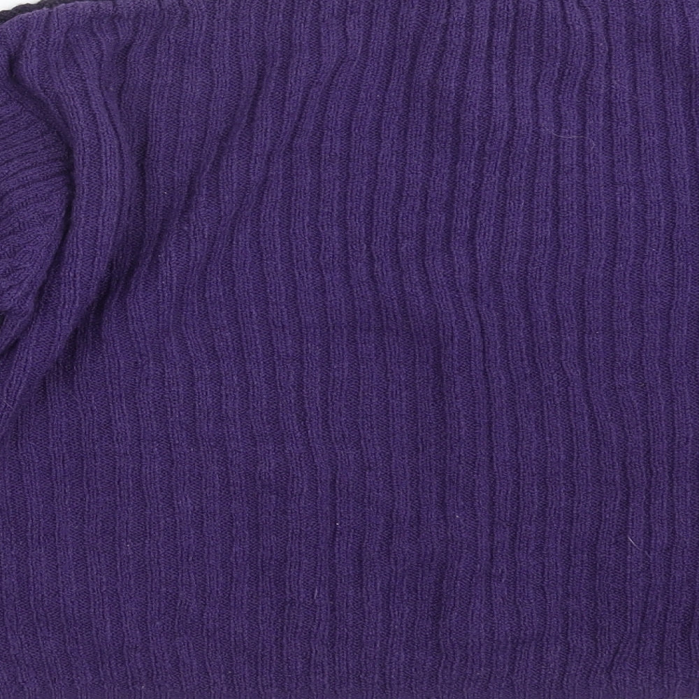 Classic Essentials Womens Purple Striped Pullover Jumper One Size