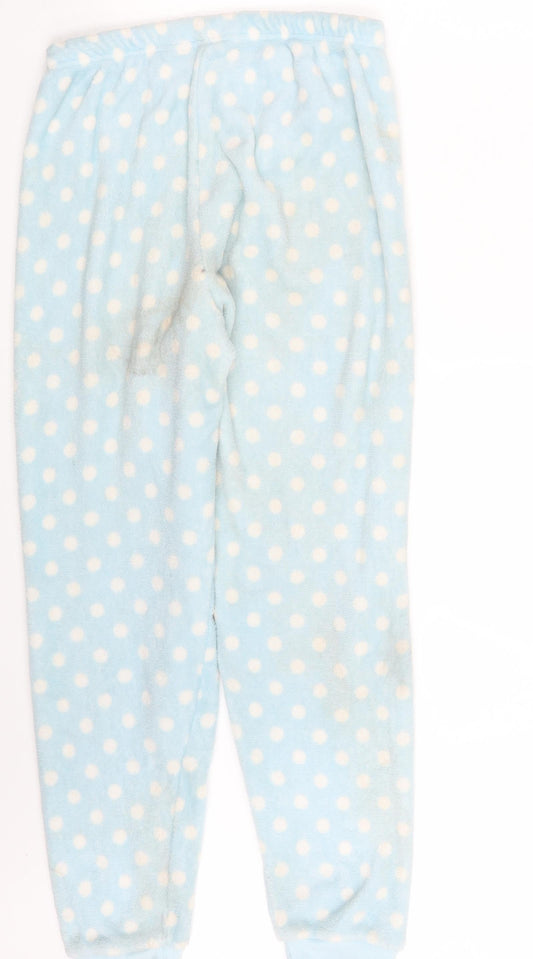 Disney Womens Blue Polka Dot Jogger Trousers Size 10 L26 in
