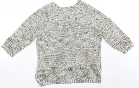 BM Collection Womens Beige Pullover Jumper Size M