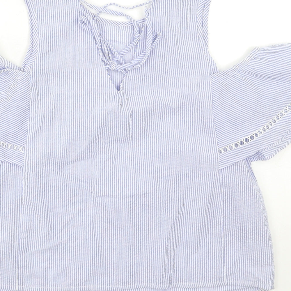 Womens UK Size 6 New Look Blue Basic Blouse