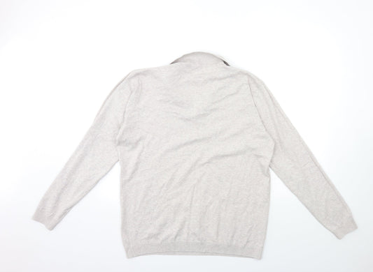 NEXT Mens Beige Knit Pullover Jumper Size L