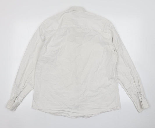 Taylor & Wright Mens White Polka Dot Button-Up Size 16.5