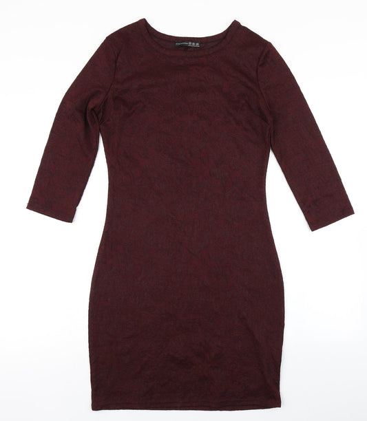 Atmosphere Womens Purple Floral Bodycon Size 10