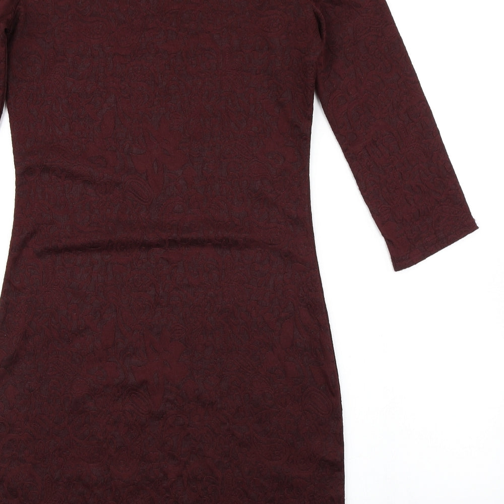 Atmosphere Womens Purple Floral Bodycon Size 10