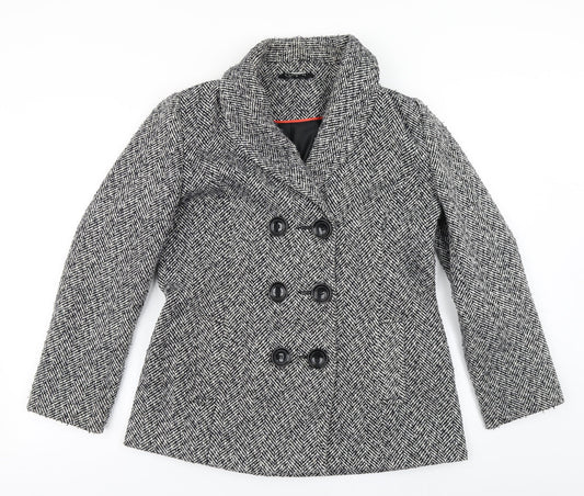 Womens UK Size 12 Classic Grey Overcoat