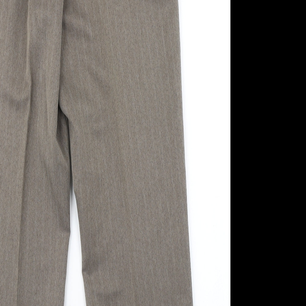 Womens UK Size 12 BM Regular Fit Dress Pants Brown Trousers