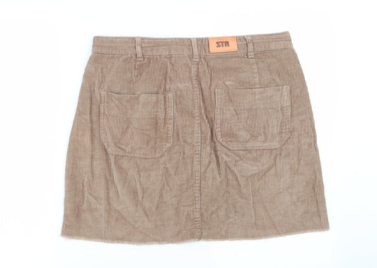 STR Womens Brown Flare Skirt Size 12