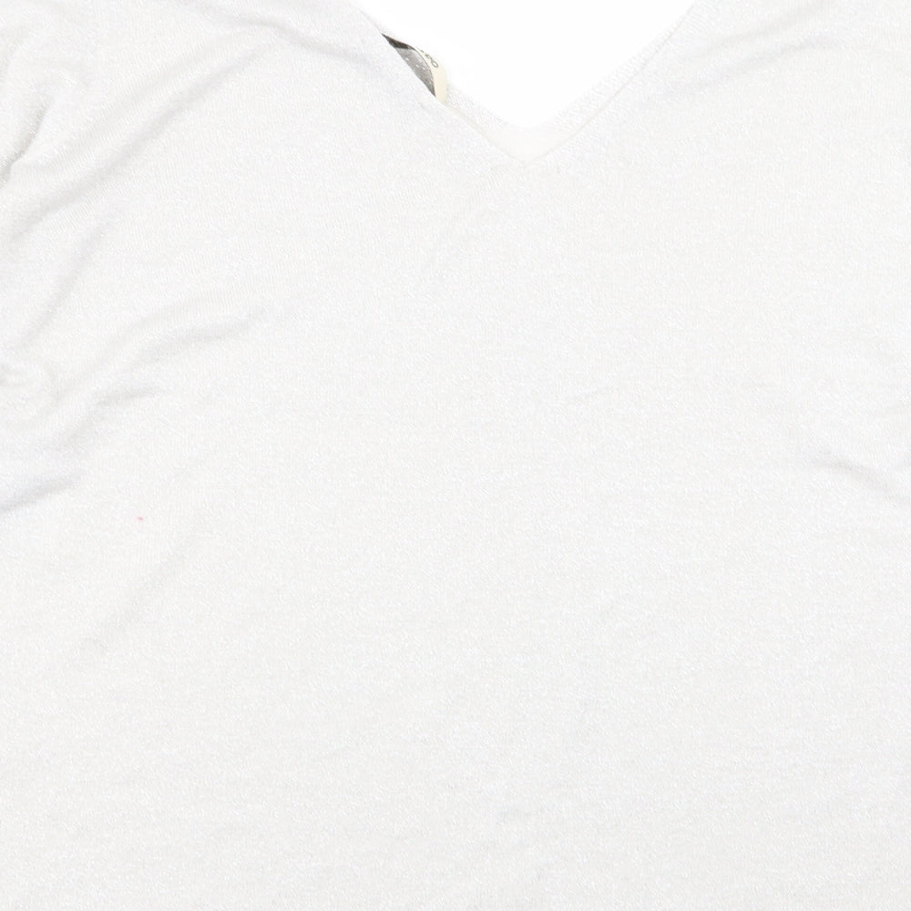 Womens UK Size L Oasis Silver Basic T-Shirt