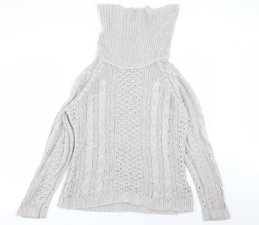 Womens UK Size 12 Cotton Traders Grey Pullover Jumper