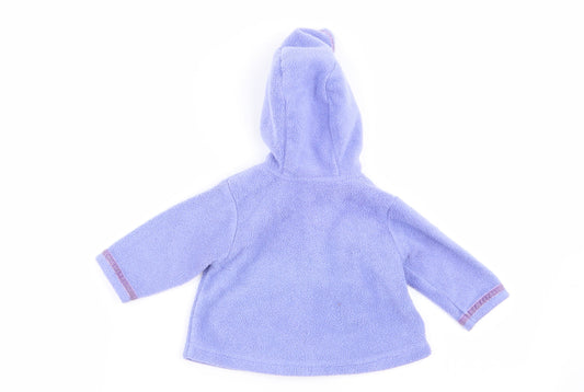 Asda George Girls Blue Floral Full Zip Jumper Size 3-6 Months
