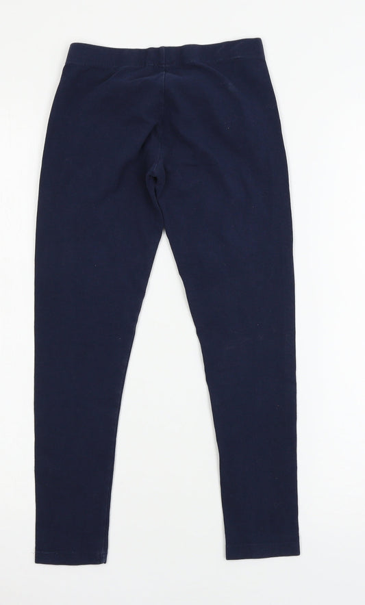 NEXT Girls Blue Jersey Jogger Trousers Size 11 Years
