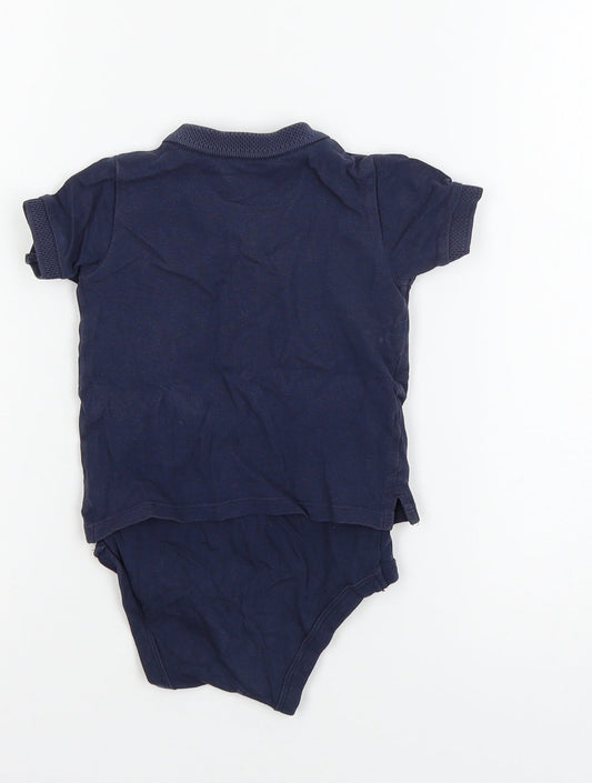 TU Boys Blue Jersey Babygrow One-Piece Size 12-18 Months