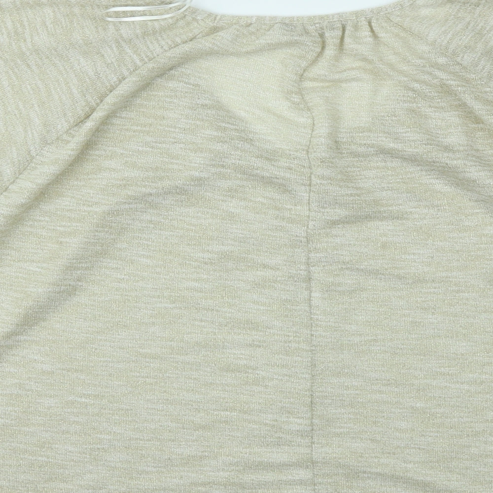Womens UK Size 16 M&Co Gold Basic T-Shirt