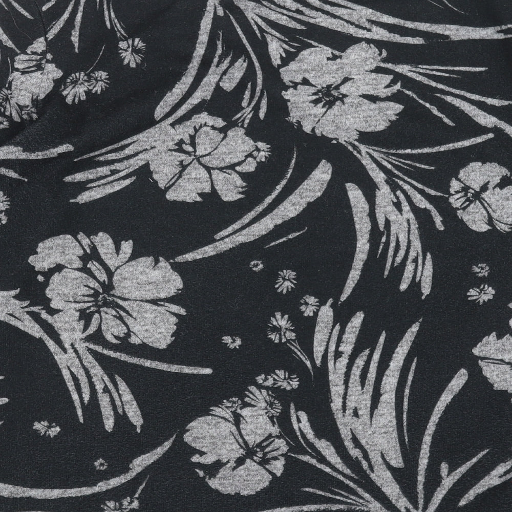 Nutmeg Womens Grey Floral Knit Pullover Jumper Size 14