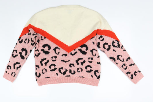 Primark Womens Multicoloured Animal Print Pullover Jumper Size 10
