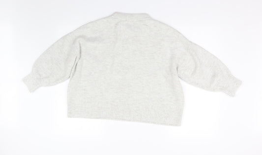 F&F Womens Grey Knit Pullover Jumper Size 16