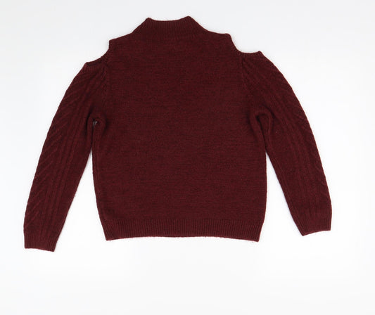 George Womens Red Knit Pullover Jumper Size 14