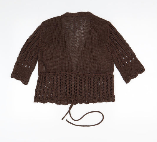 Alexie A Womens Brown Knit Cardigan Jumper Size M