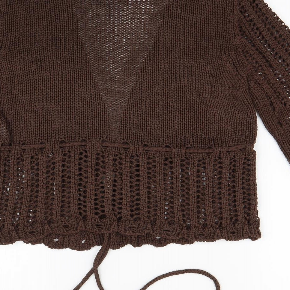 Alexie A Womens Brown Knit Cardigan Jumper Size M