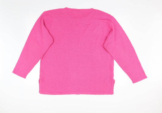 YS Womens Pink Knit Pullover Jumper Size XL