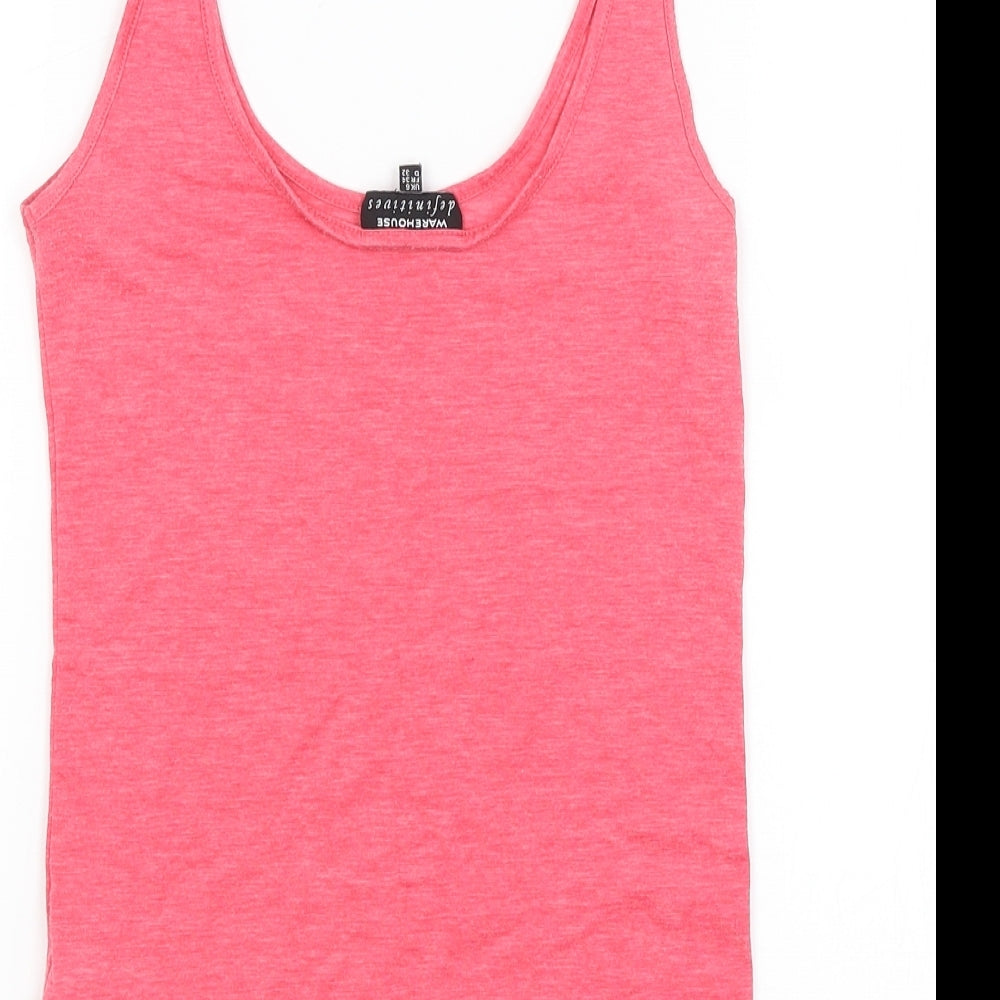 Womens UK Size 6 Warehouse Pink Basic Tank