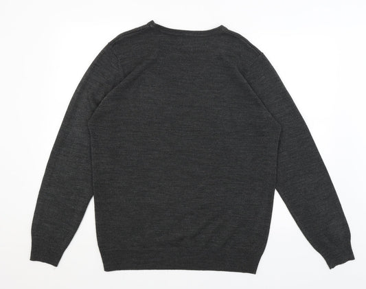 New Look Mens Grey Pullover Jumper Size L