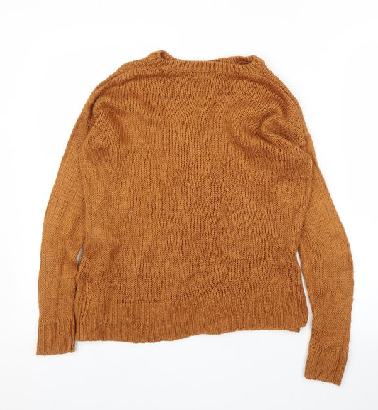 Womens UK Size S New Look Orange Pullover Jumper