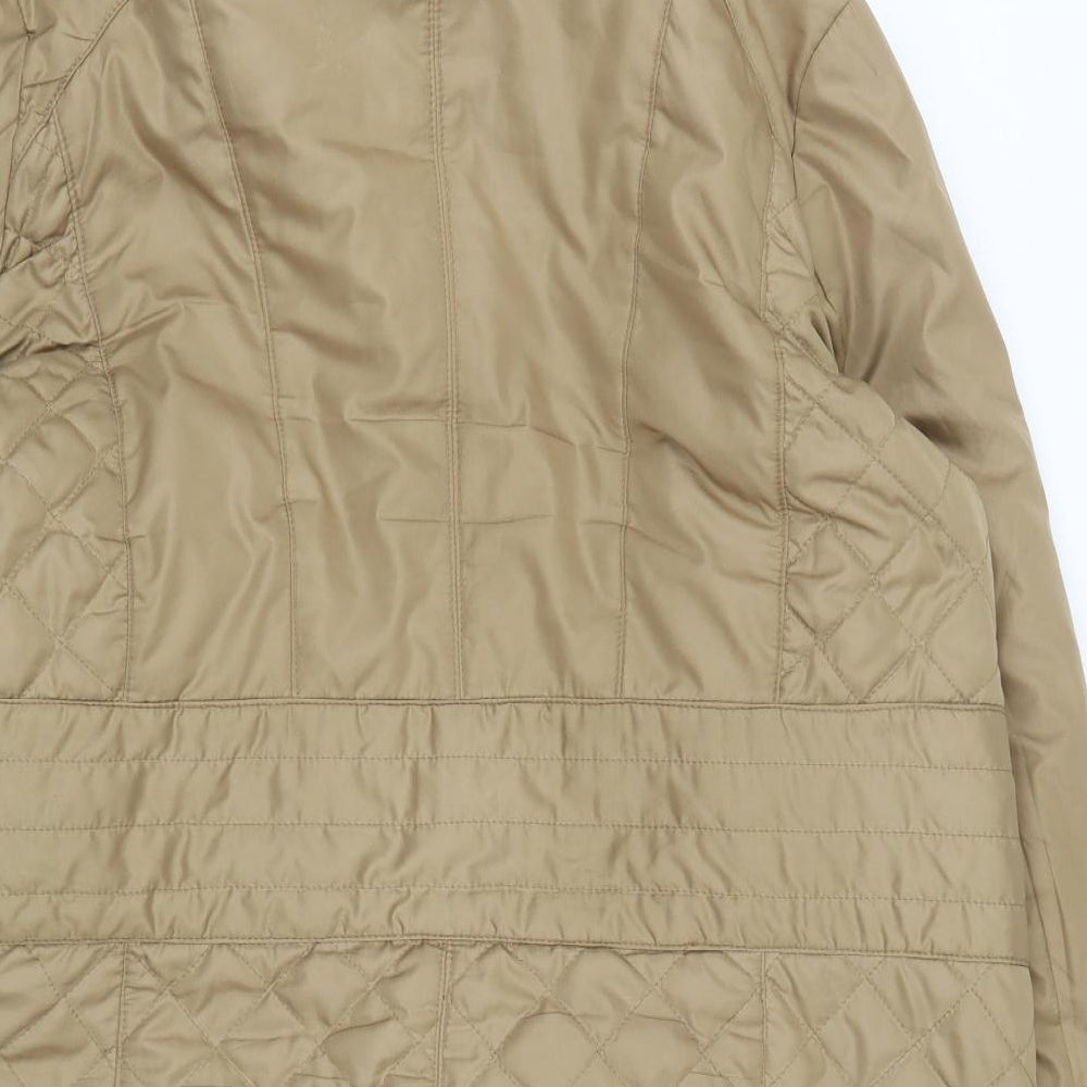 Joanna Hope Womens Beige Quilted Coat Size 18
