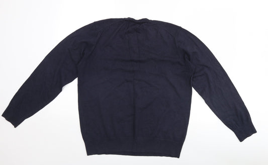 Marks and Spencer Mens Blue Henley Jumper Size L